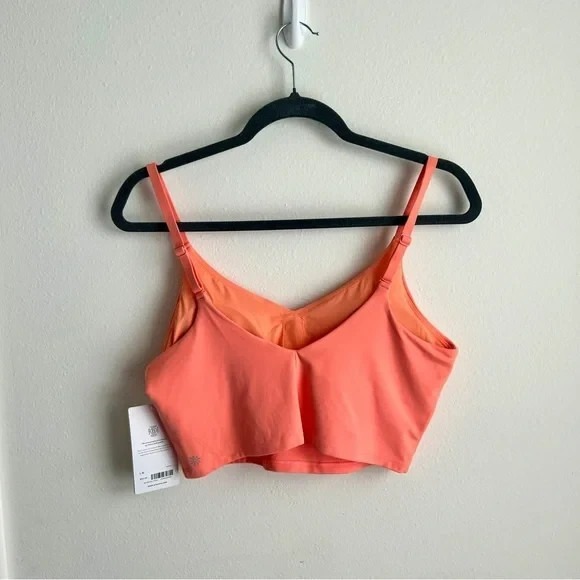 Athleta I Coral V Neck Crop Tank Top I Size L I Built-In Bra, Adjustable Strap - Picture 5 of 9